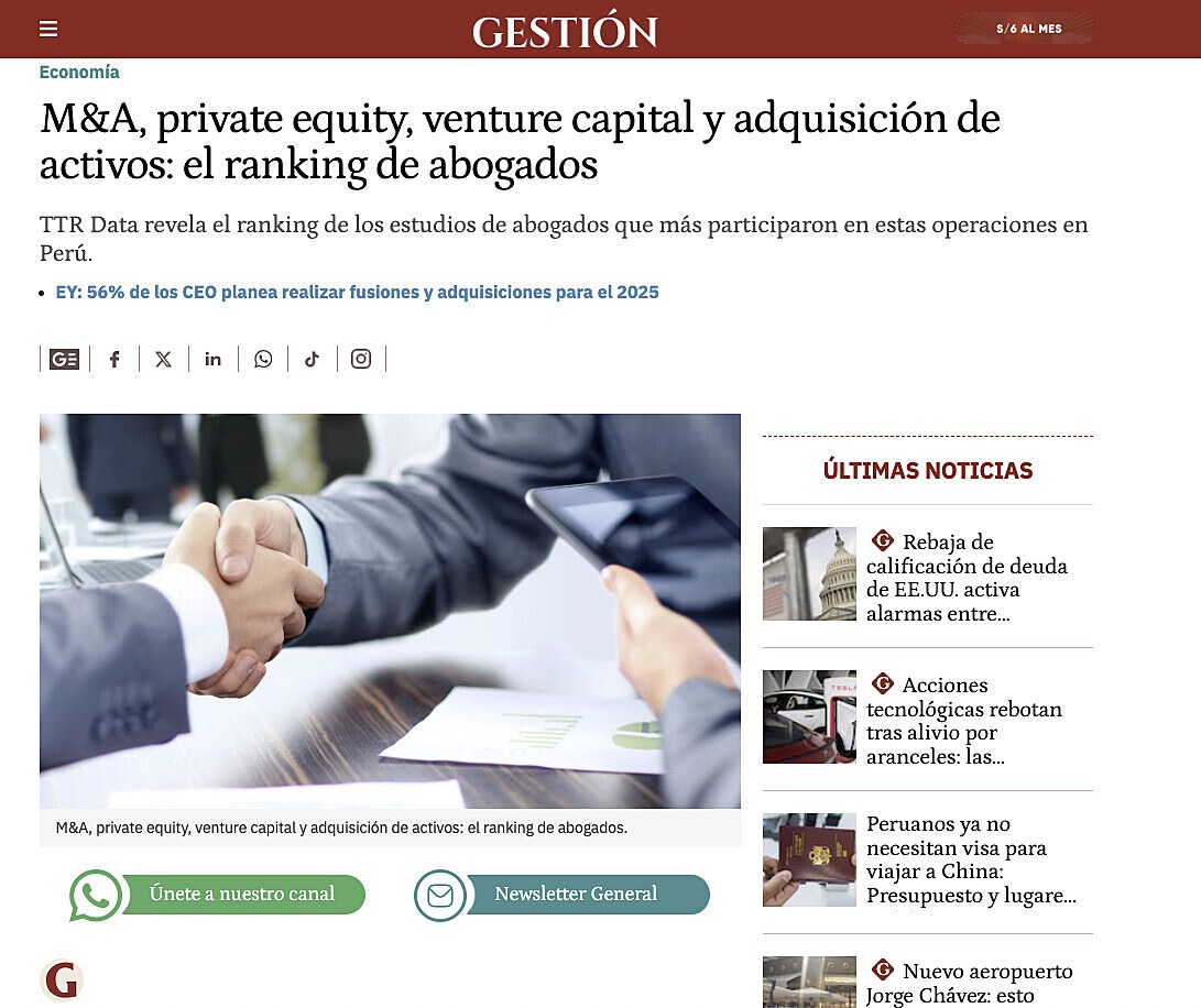 M&A, private equity, venture capital y adquisicin de activos: el ranking de abogados